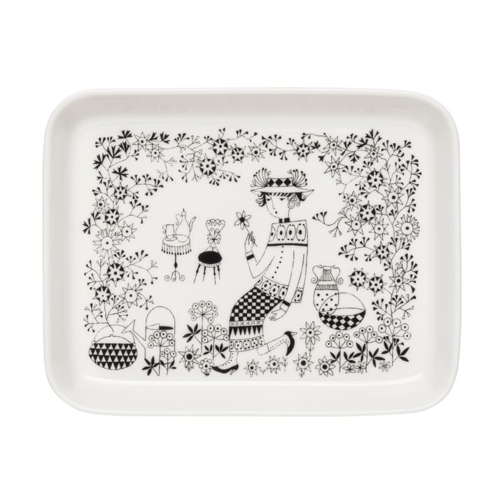 Assiette Emilia 15x19 cm - Noir-blanc - Arabia