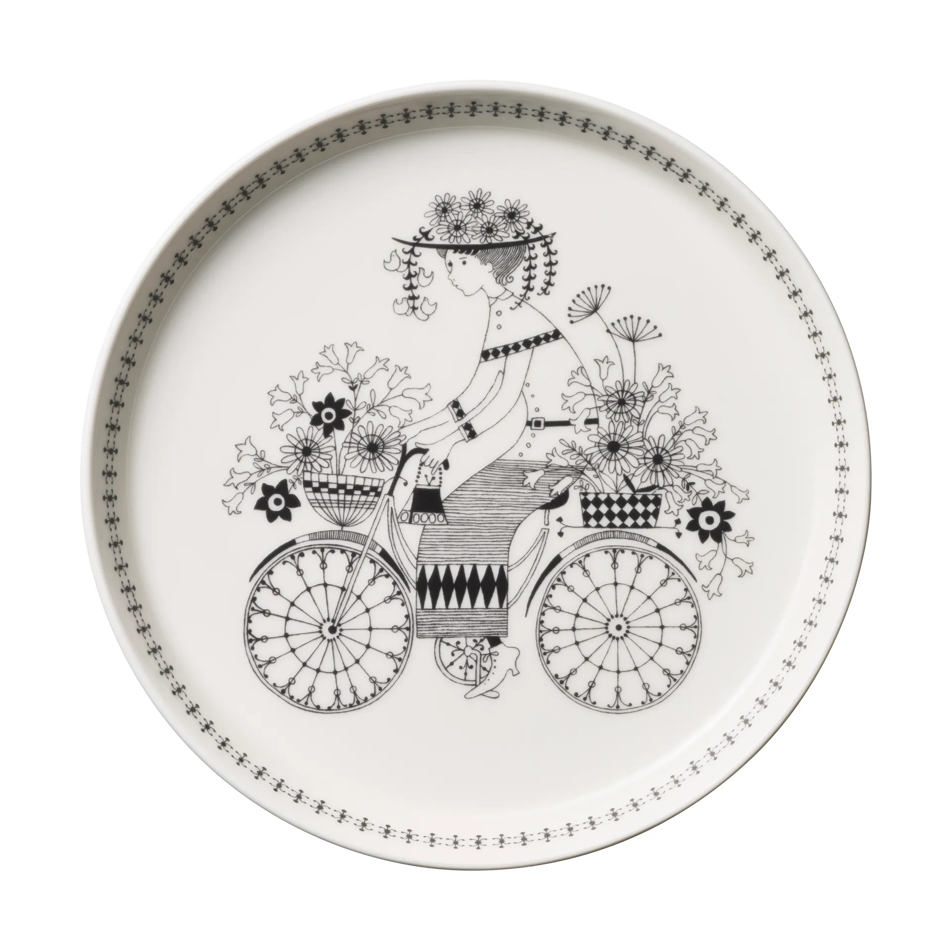 Assiette Emilia Ø 19 cm, Noir-blanc Arabia