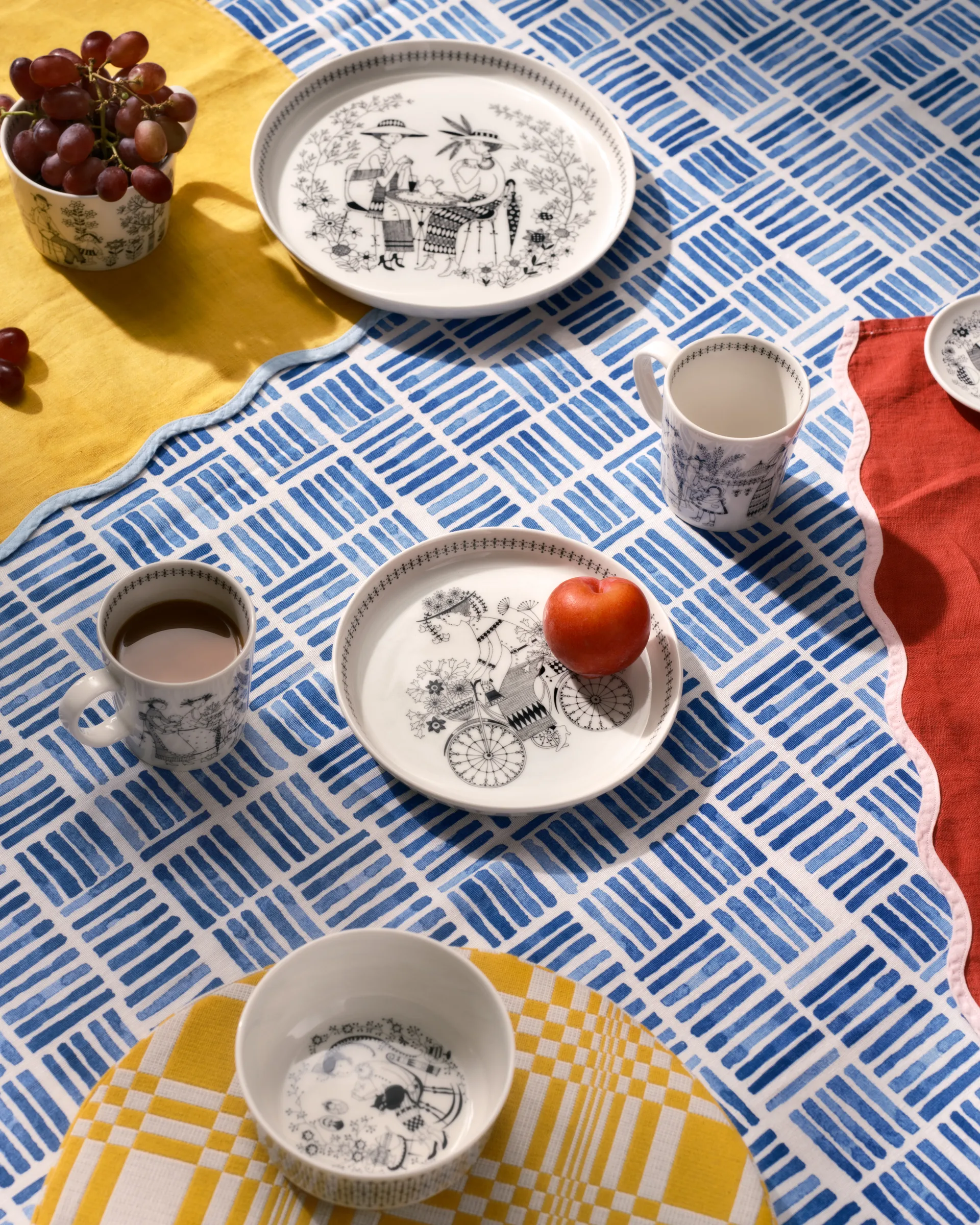 Assiette Emilia Ø 19 cm, Noir-blanc Arabia