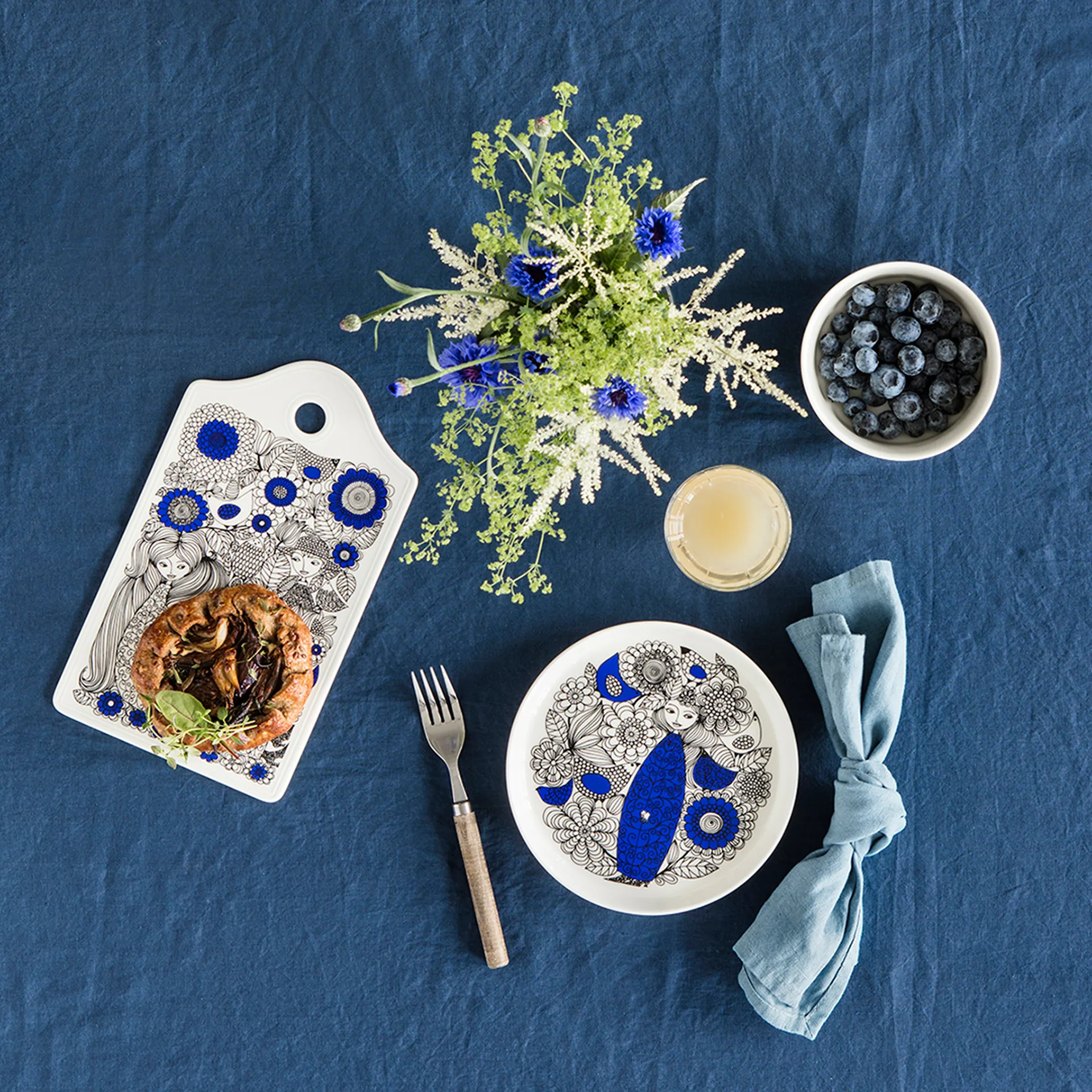 Assiette Pagrandaali Ø19 cm, Bleu Arabia