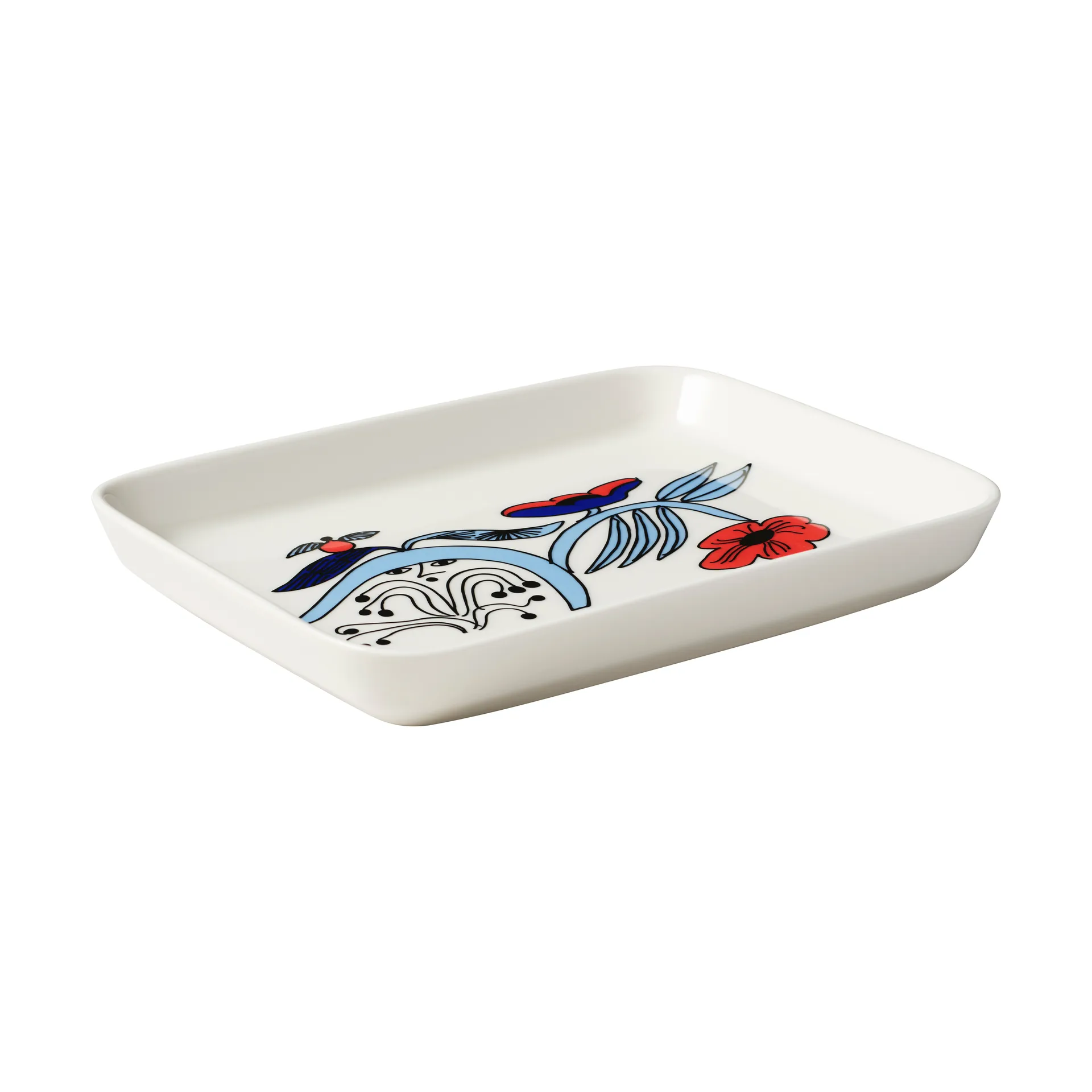 Assiette Puutarhurit 15x19 cm, Bleu-blanc-rouge Arabia