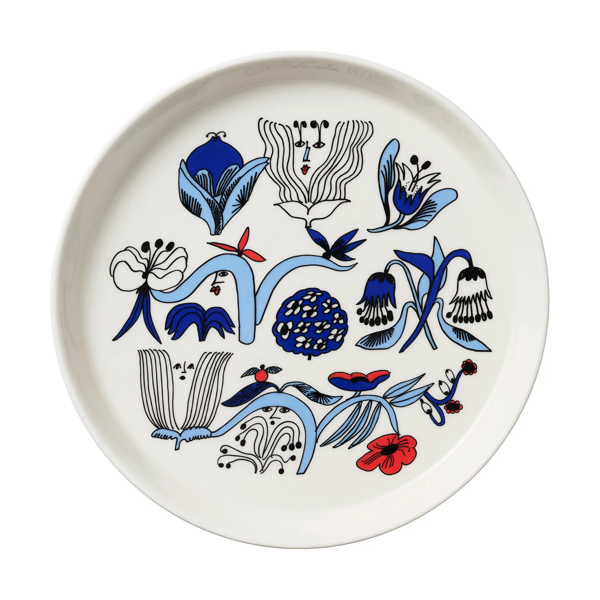 Assiette Puutarhurit Ø19 cm, Bleu-blanc-rouge Arabia