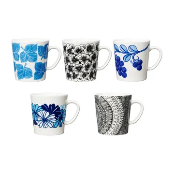 Lot de tasses Esteri Tomula Arabia 30 cl 5 Pièces - Bleu-noir - Arabia