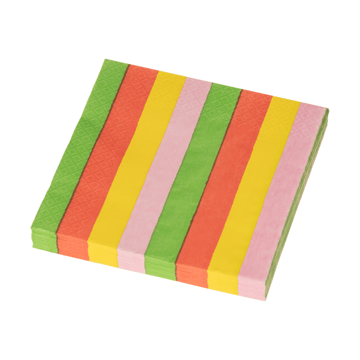 Serviettes en papier Vuokko 33x33 cm, lot de 20, Petit 4-rayures Arabia