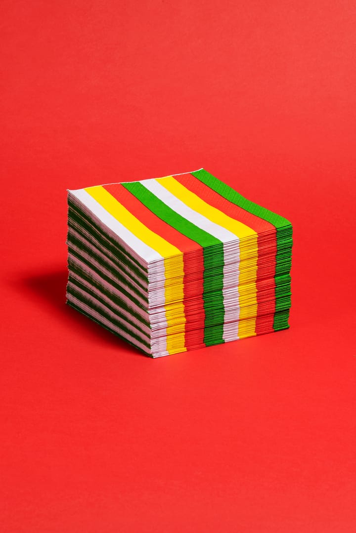 Serviettes en papier Vuokko 33x33 cm, lot de 20, Petit 4-rayures Arabia