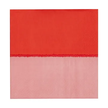 Serviettes en papier Vuokko 33x33 cm, lot de 20 - Rose-rouge - Arabia