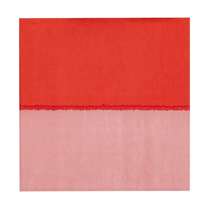 Serviettes en papier Vuokko 33x33 cm, lot de 20 - Rose-rouge - Arabia