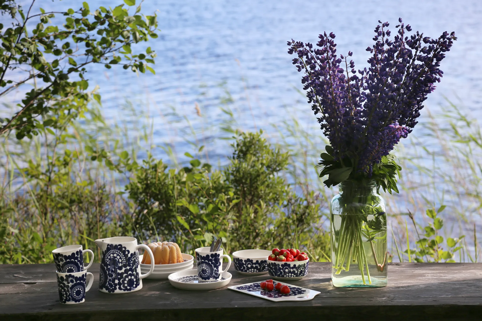 Tasse 30 cl et Bol Ø13 cm Esteri, Bleu Arabia