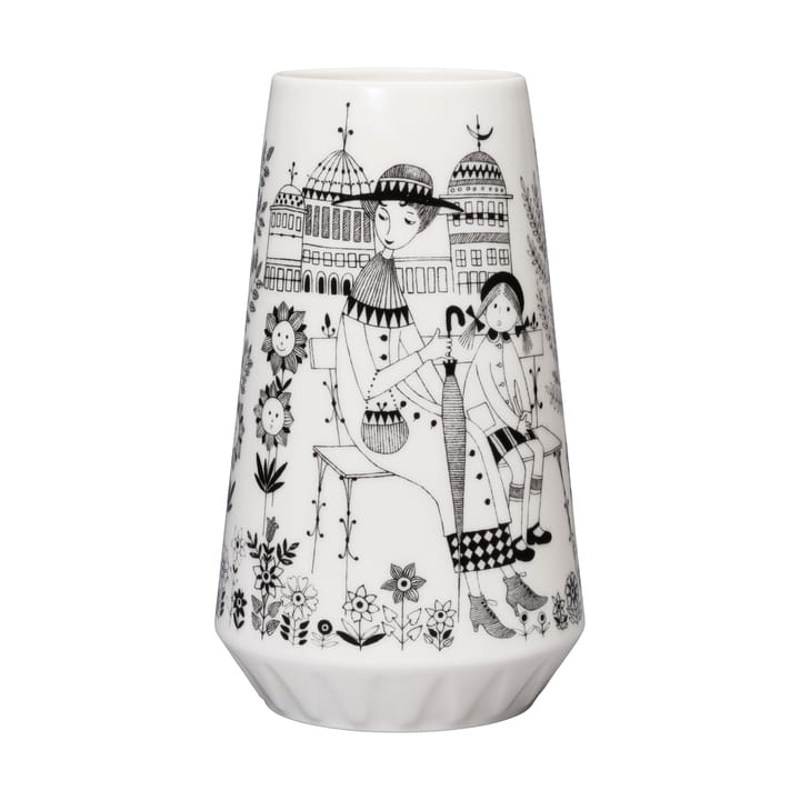 Vase Emilia 19 cm, Noir-blanc Arabia