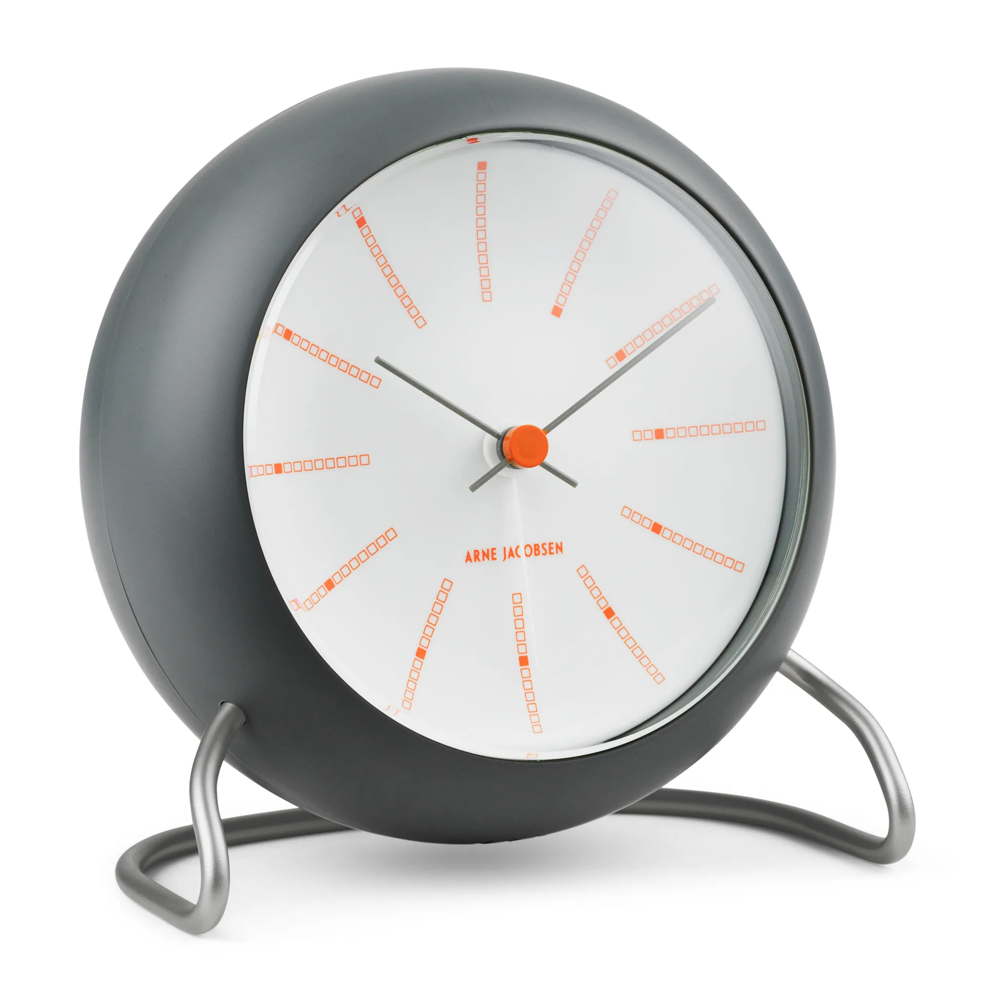Horloge de table AJ Bankers Ø11 cm, Gris foncé Arne Jacobsen Clocks