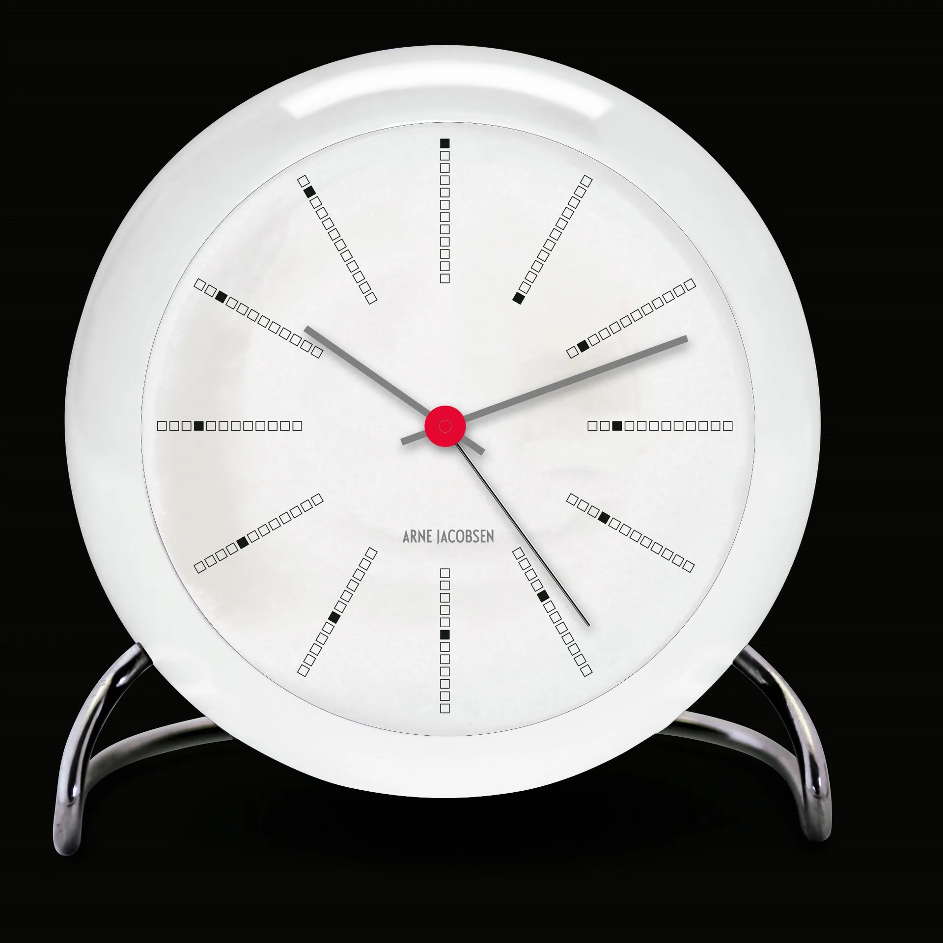 Horloge de table AJ Bankers, Blanc Arne Jacobsen Clocks