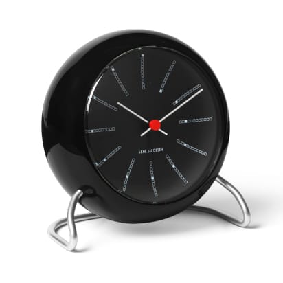Horloge de table AJ Bankers, Noir Arne Jacobsen Clocks