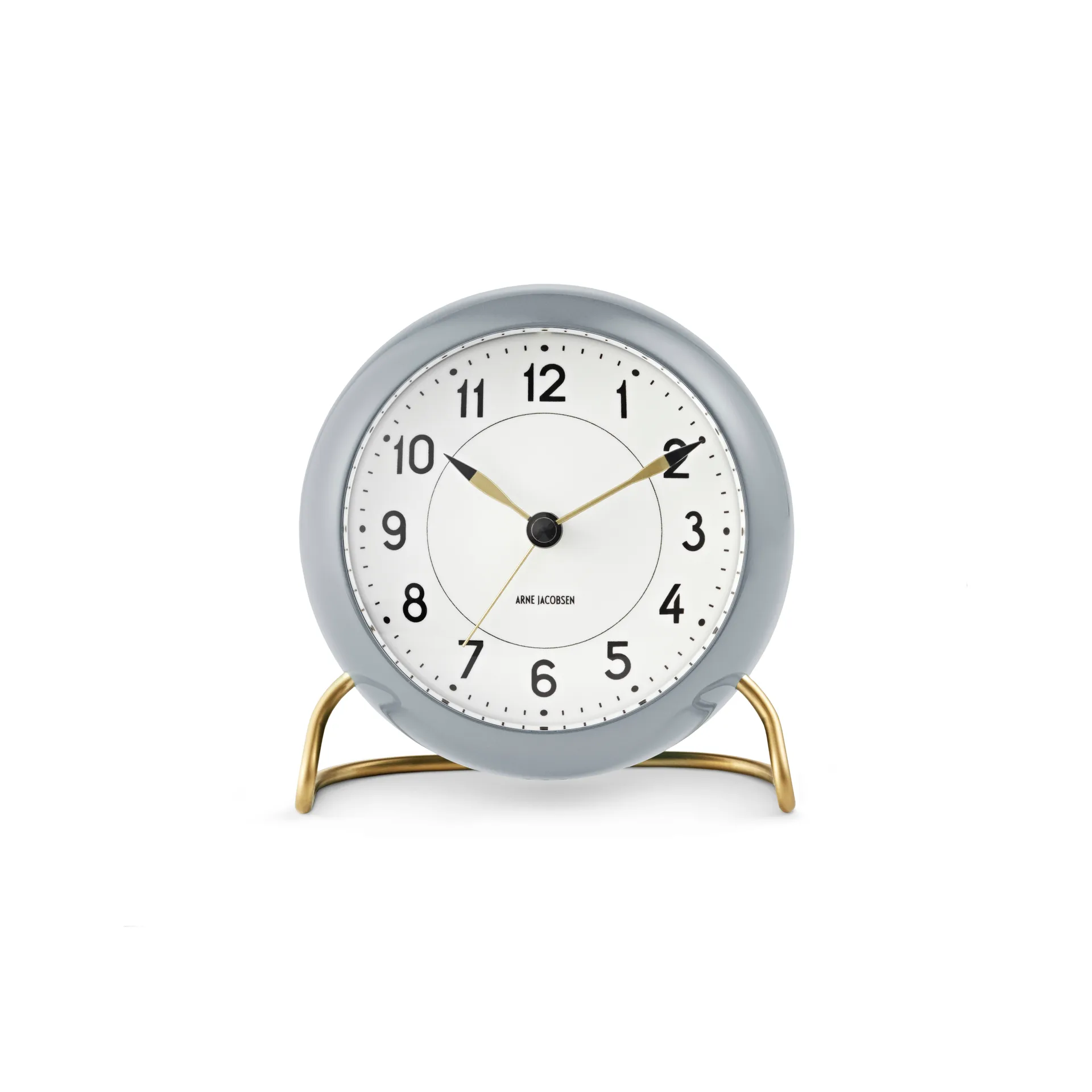 Horloge de table AJ Station 12 cm, gris-blanc Arne Jacobsen Clocks