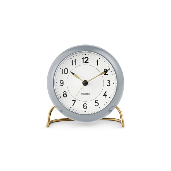 Horloge de table AJ Station 12 cm - gris-blanc - Arne Jacobsen Clocks