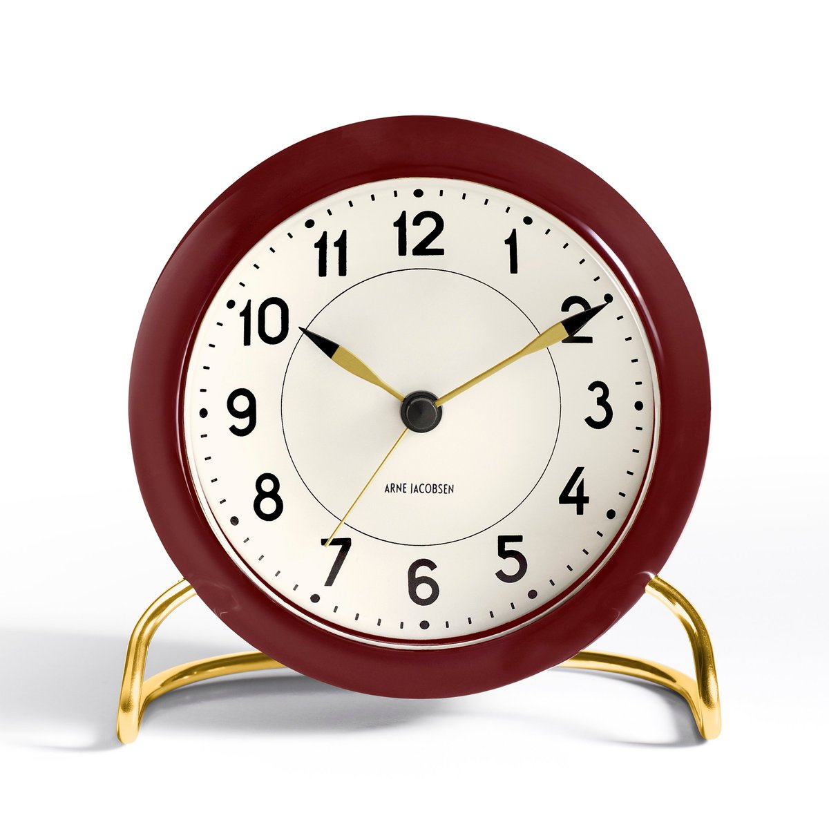 Arne Jacobsen Clocks Horloge de table Arne Jacobsen rouge bordeaux bordeaux