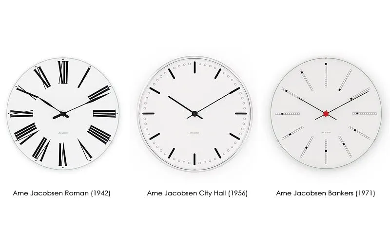 Horloge murale Arne Jacobsen Bankers, Ø 48 cm Arne Jacobsen Clocks