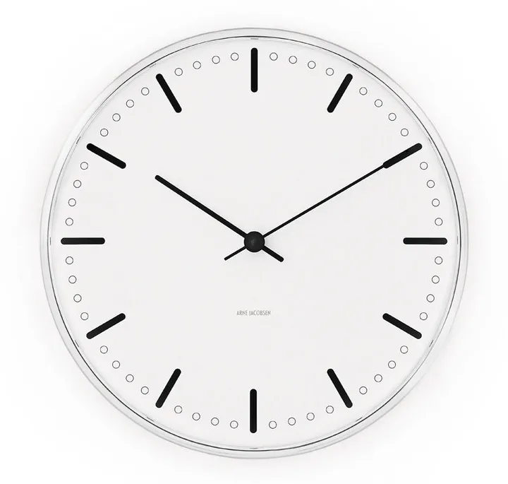 Horloge murale Arne Jacobsen City Hall - Blanc, Ø29 cm - Arne Jacobsen Clocks