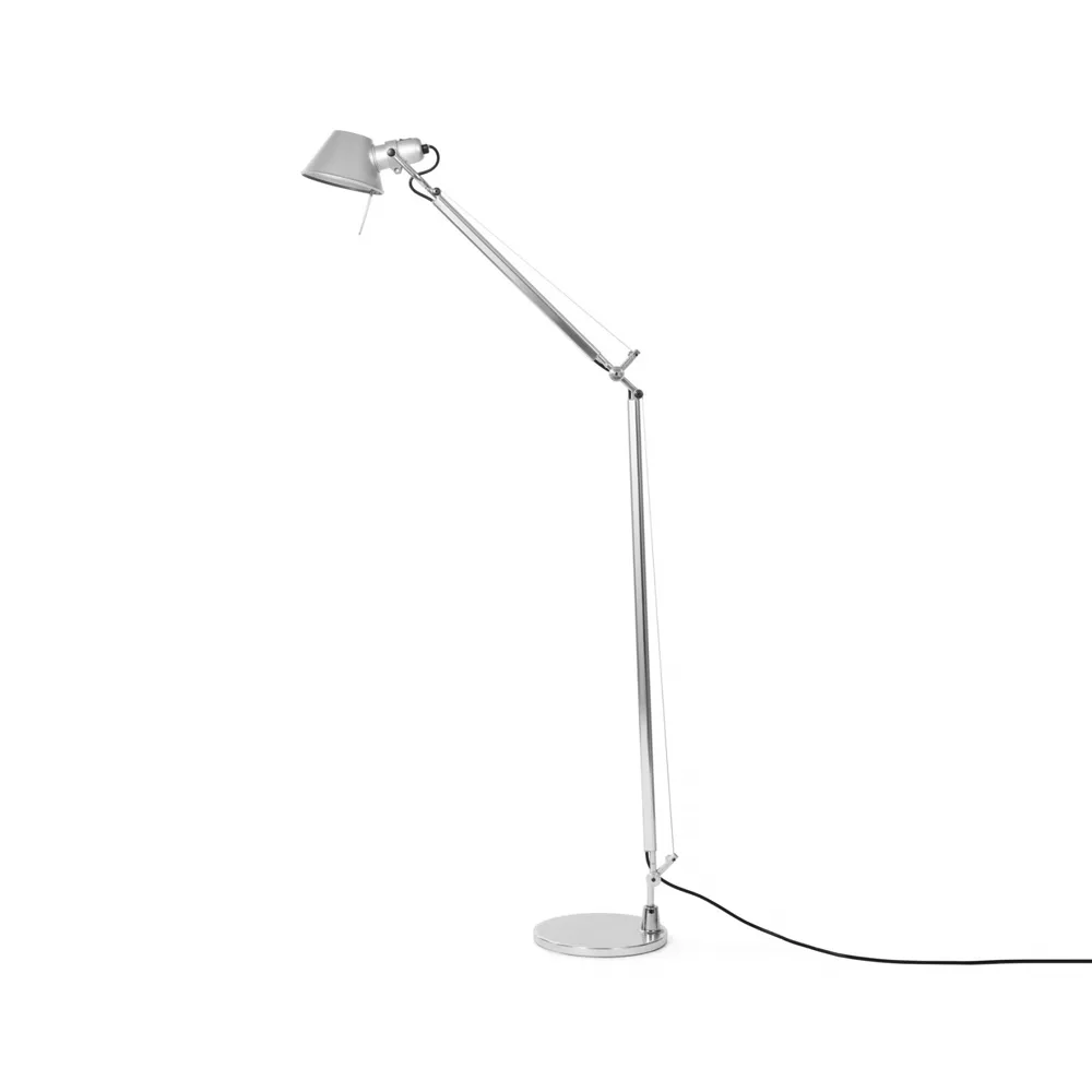Lampe de lecture Tolomeo au sol E27, aluminium Artemide