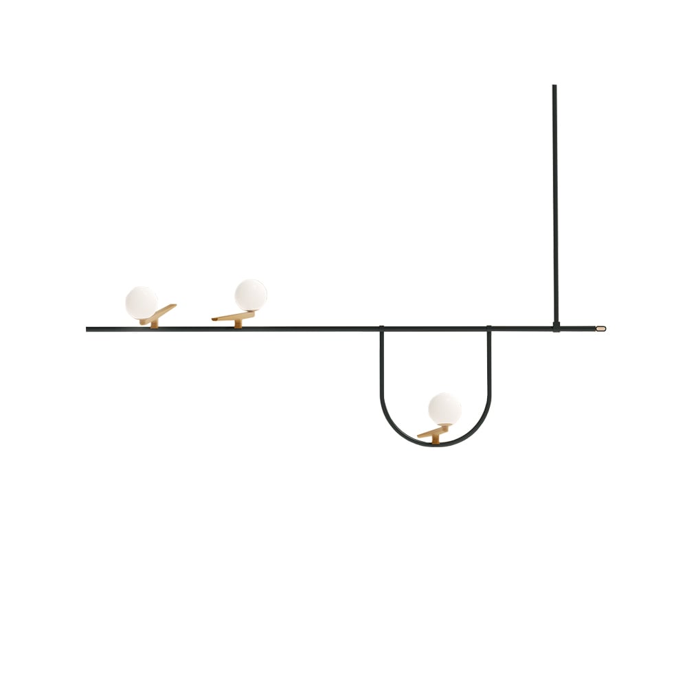 Artemide Lampe suspendue Yanzi S1 laiton noir | Design Scandinave | Suspensions & lustres | Doré