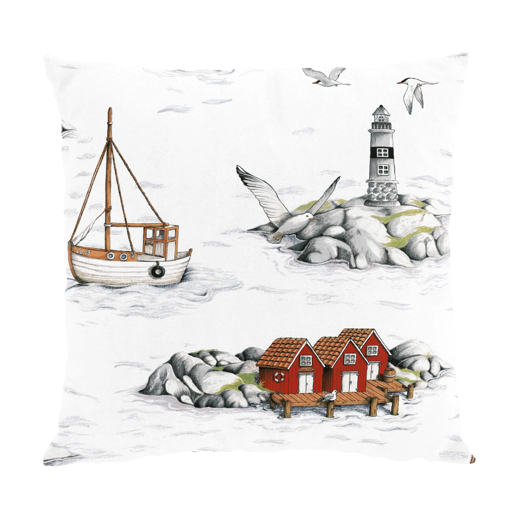 House de coussin Fiskeskär 47x47 cm, Blanc Arvidssons Textil