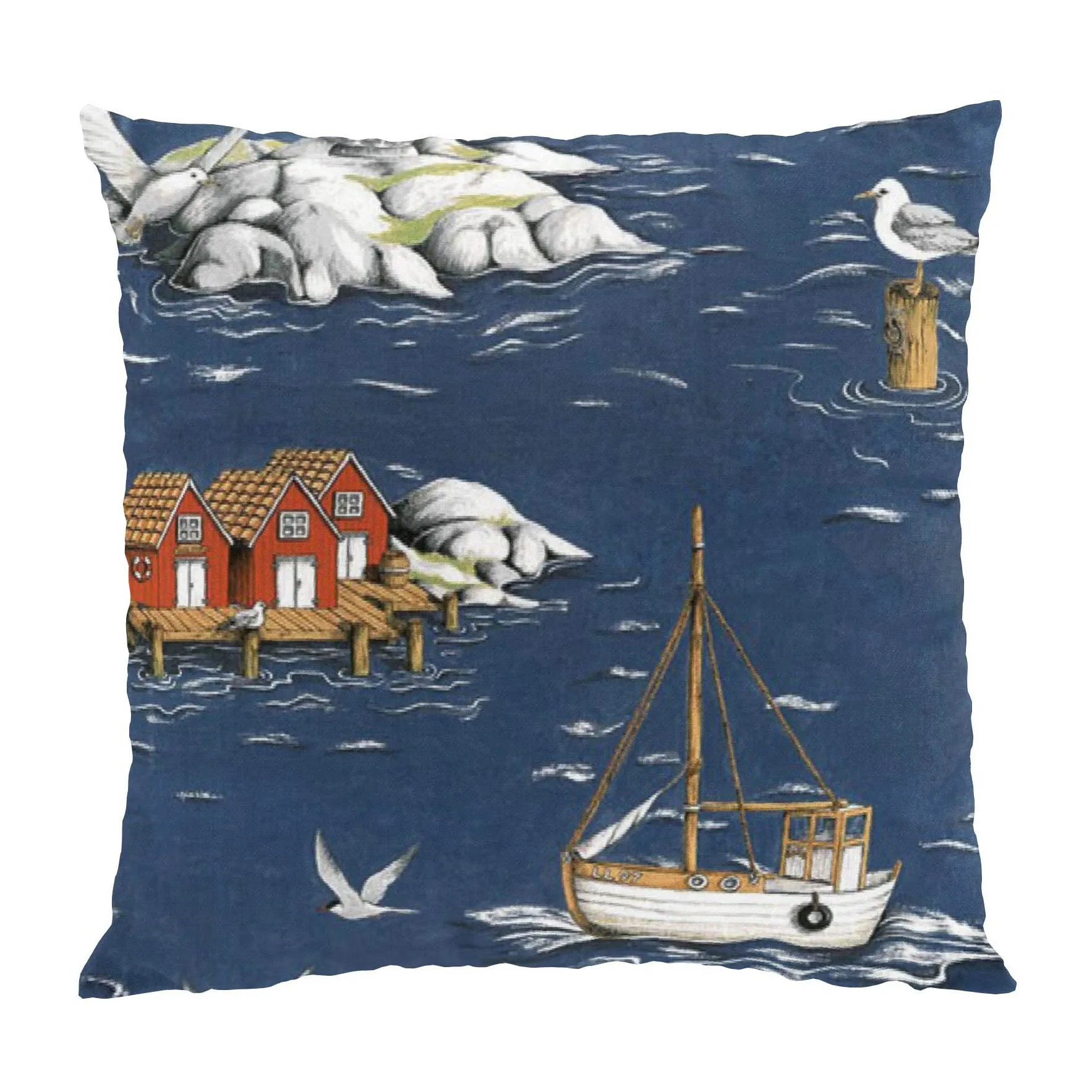 House de coussin Fiskeskär 47x47 cm, Bleu Arvidssons Textil