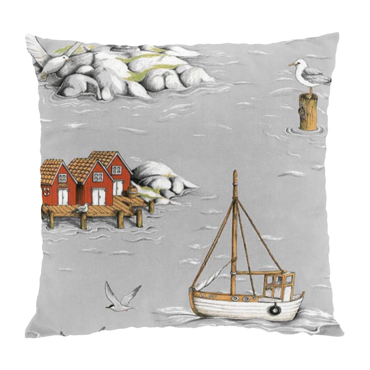 Arvidssons Textil House de coussin Fiskeskär 47x47 cm Gris