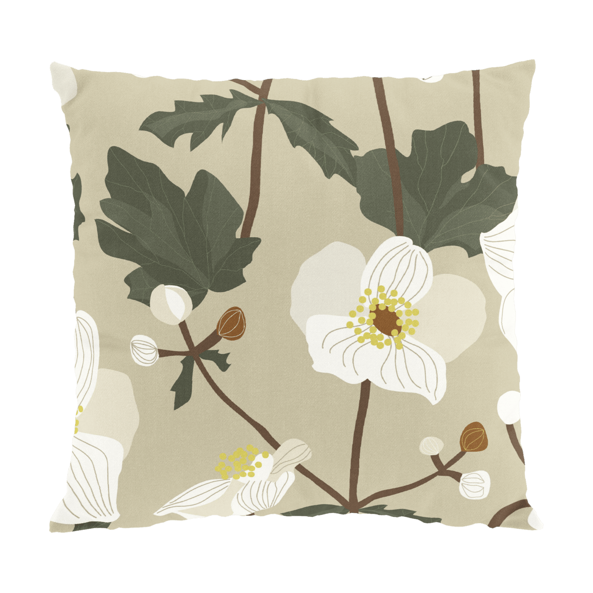 Arvidssons Textil Housse de coussin Anemon 47x47 cm Beige