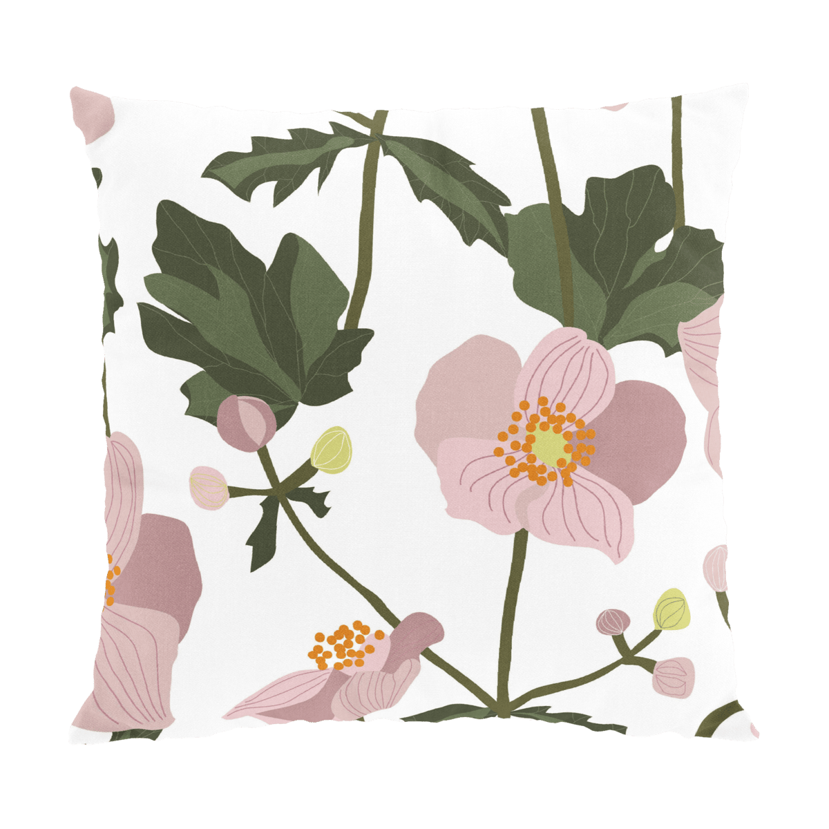 Arvidssons Textil Housse de coussin Anemon 47x47 cm Rose