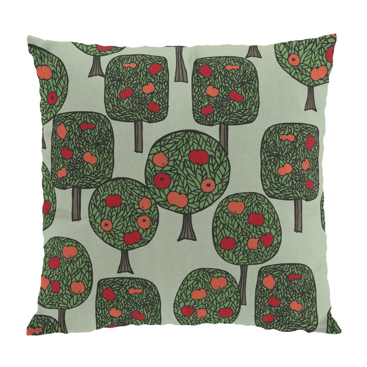 Arvidssons Textil Housse de coussin Äppelskogen 47x47 cm Vert-rouge