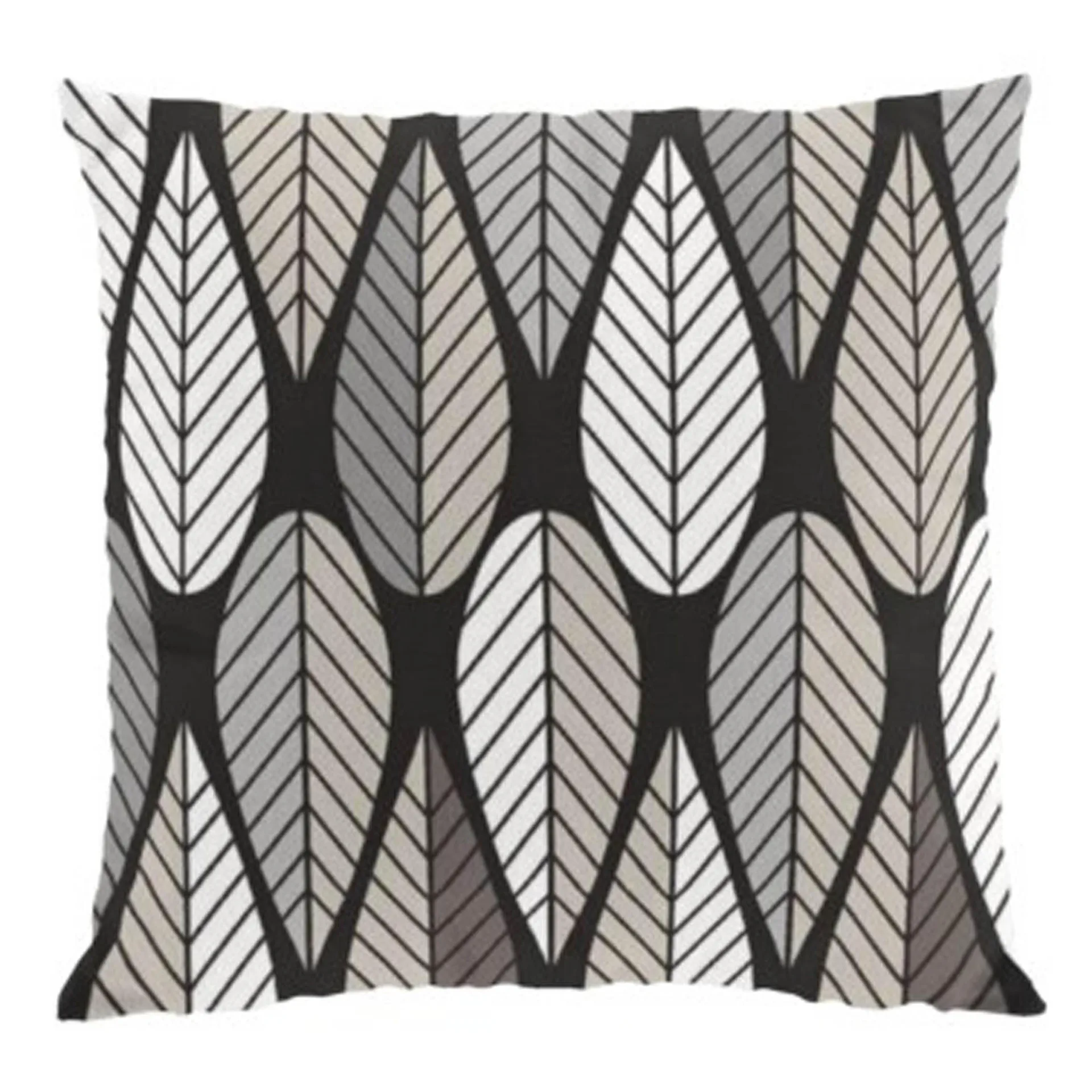 Housse de coussin Blader, gris-blanc-noir Arvidssons Textil