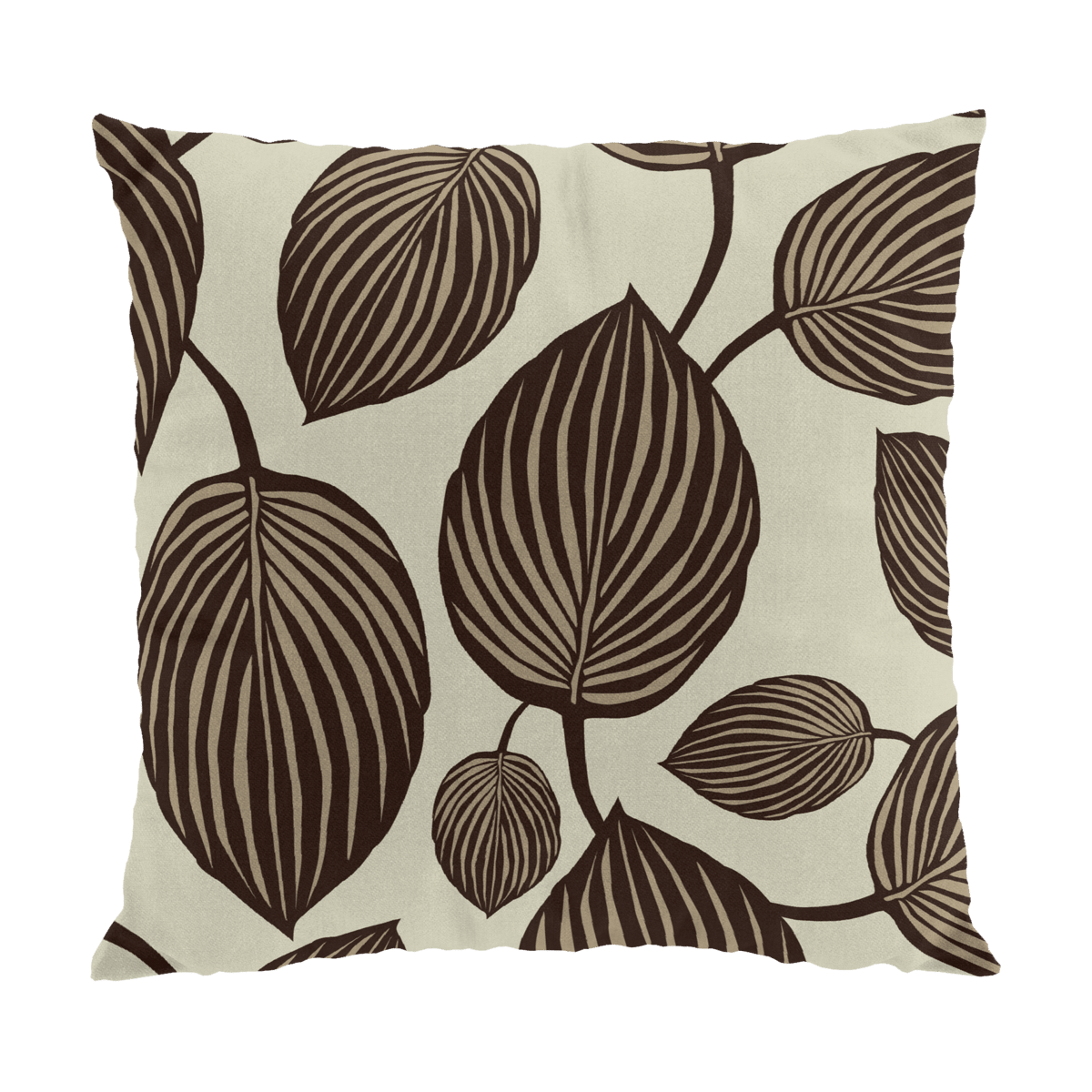 Arvidssons Textil Housse de coussin Lyckans Blad 45x45 cm Marron