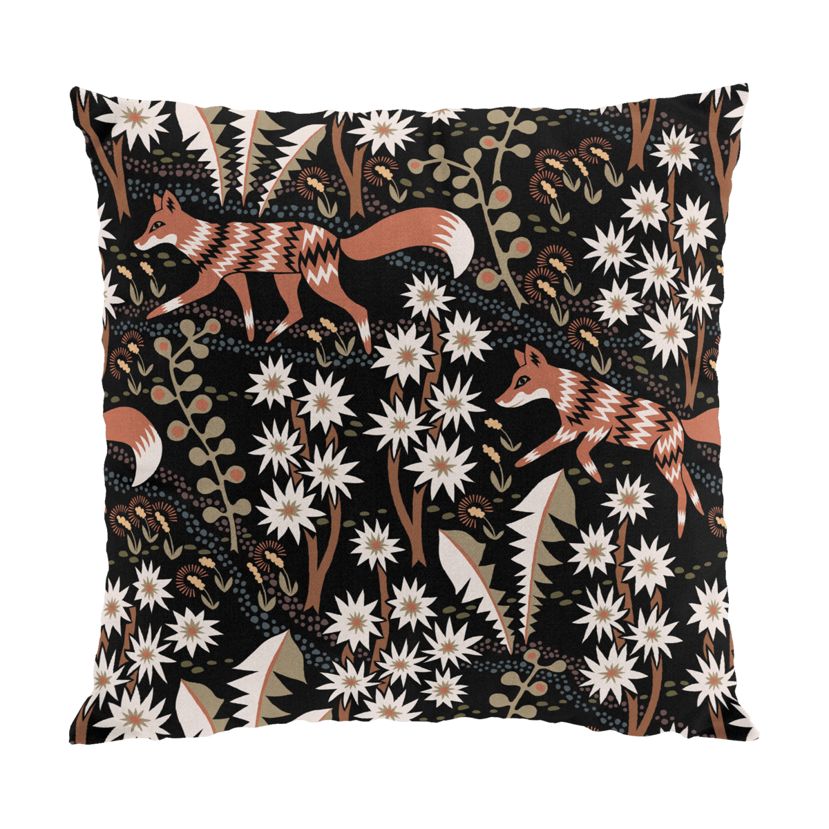 Arvidssons Textil Housse de coussin Stjärnspeja 47x47 cm Rouille noire