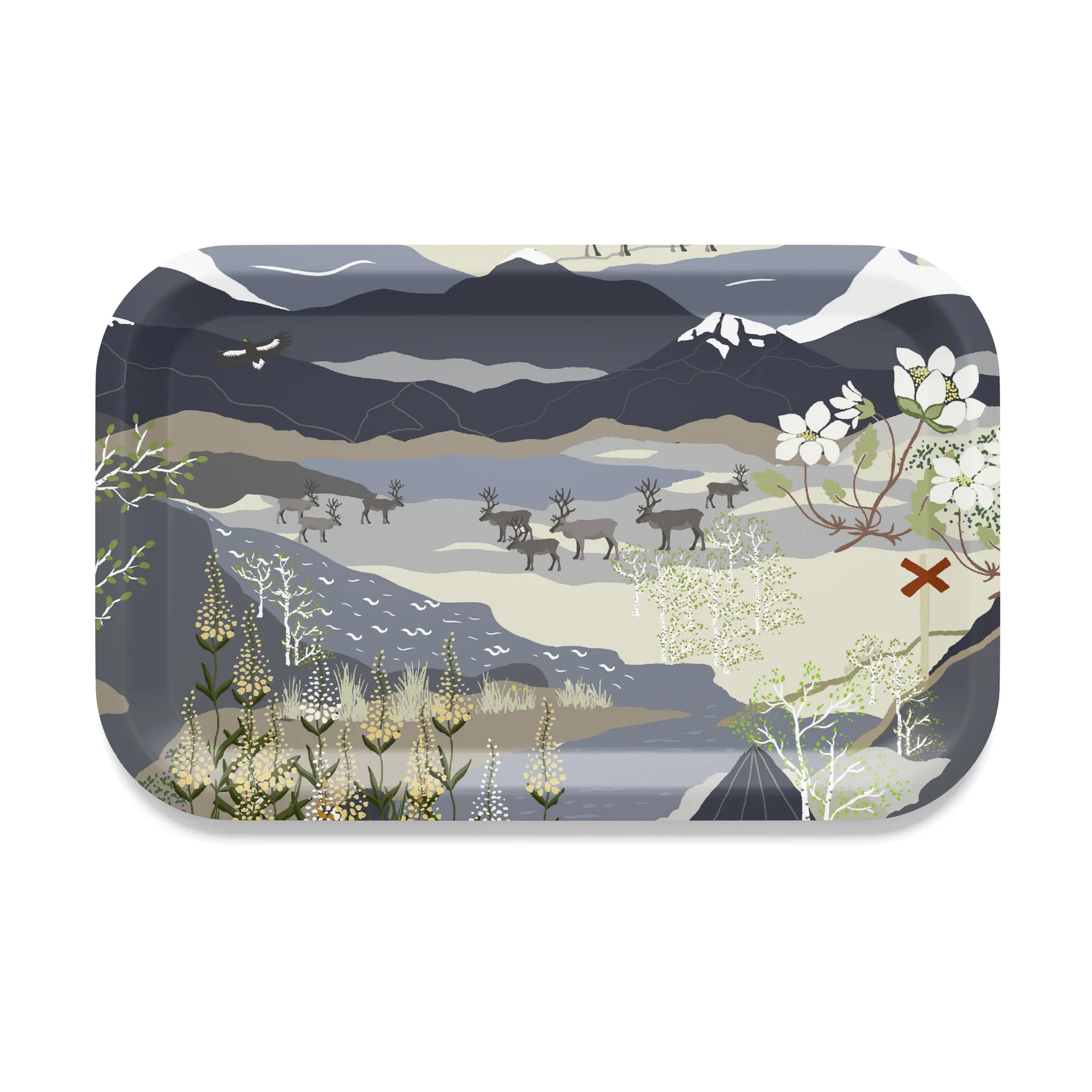 Plateau Fjällvandring 21x33 cm, Bleu Arvidssons Textil