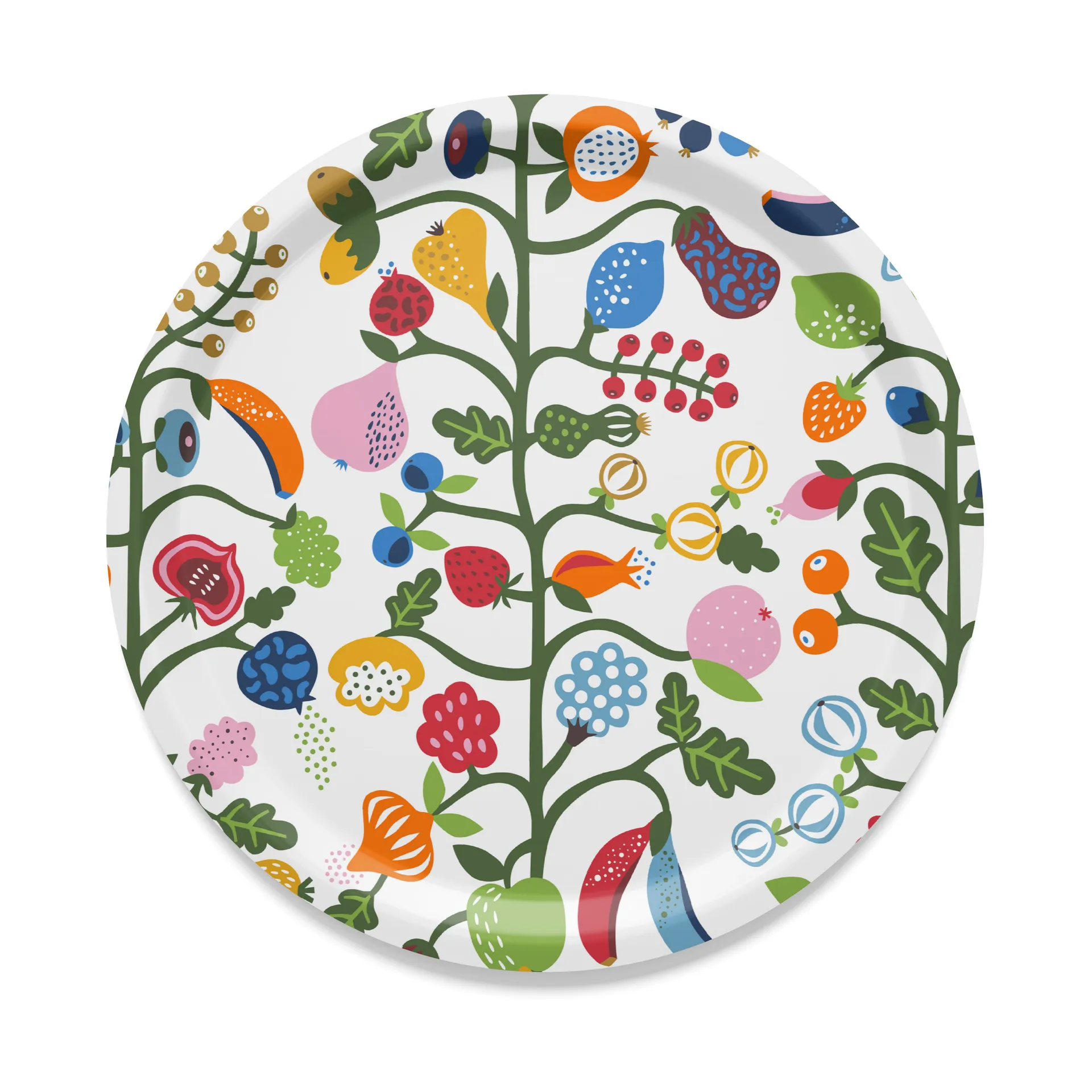 Plateau Fruktträdgården Ø31 cm, Multi Arvidssons Textil