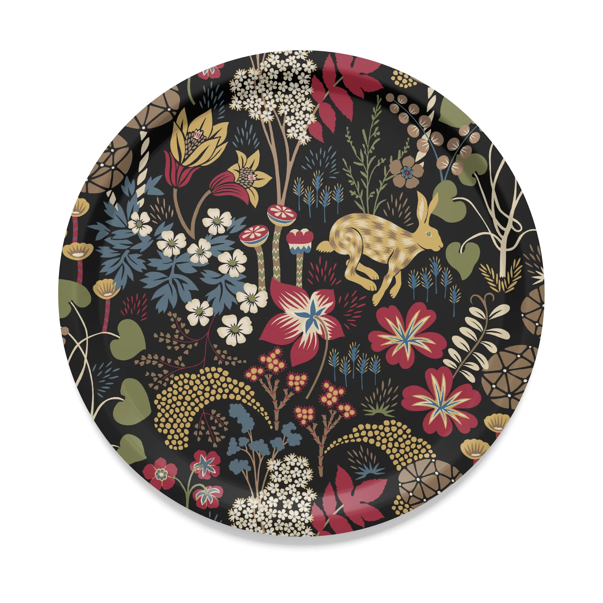 Plateau Lyckeflykt Ø31 cm, Rouge-brun Arvidssons Textil