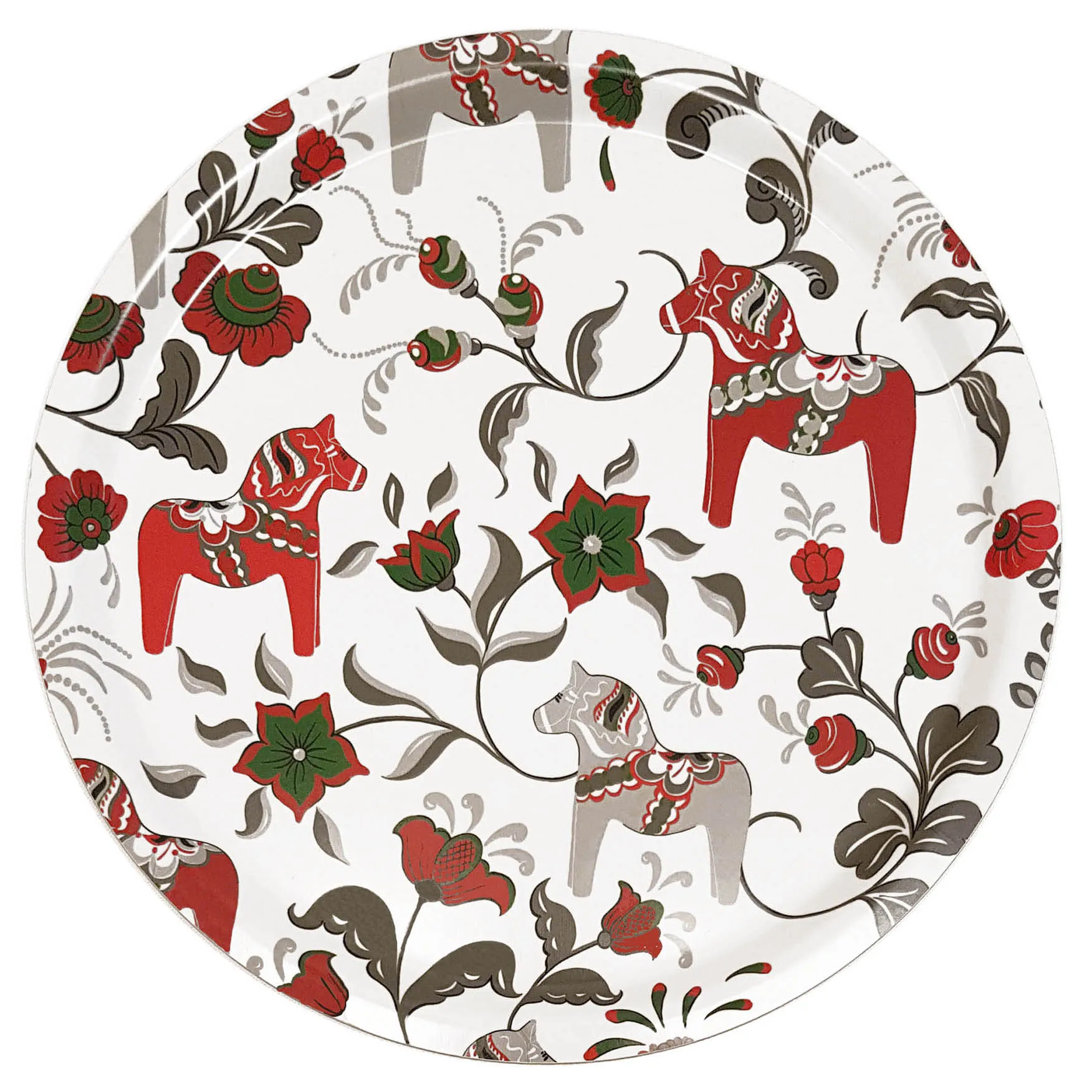 Plateau rond Leksand Ø31 cm, Vin rouge Arvidssons Textil