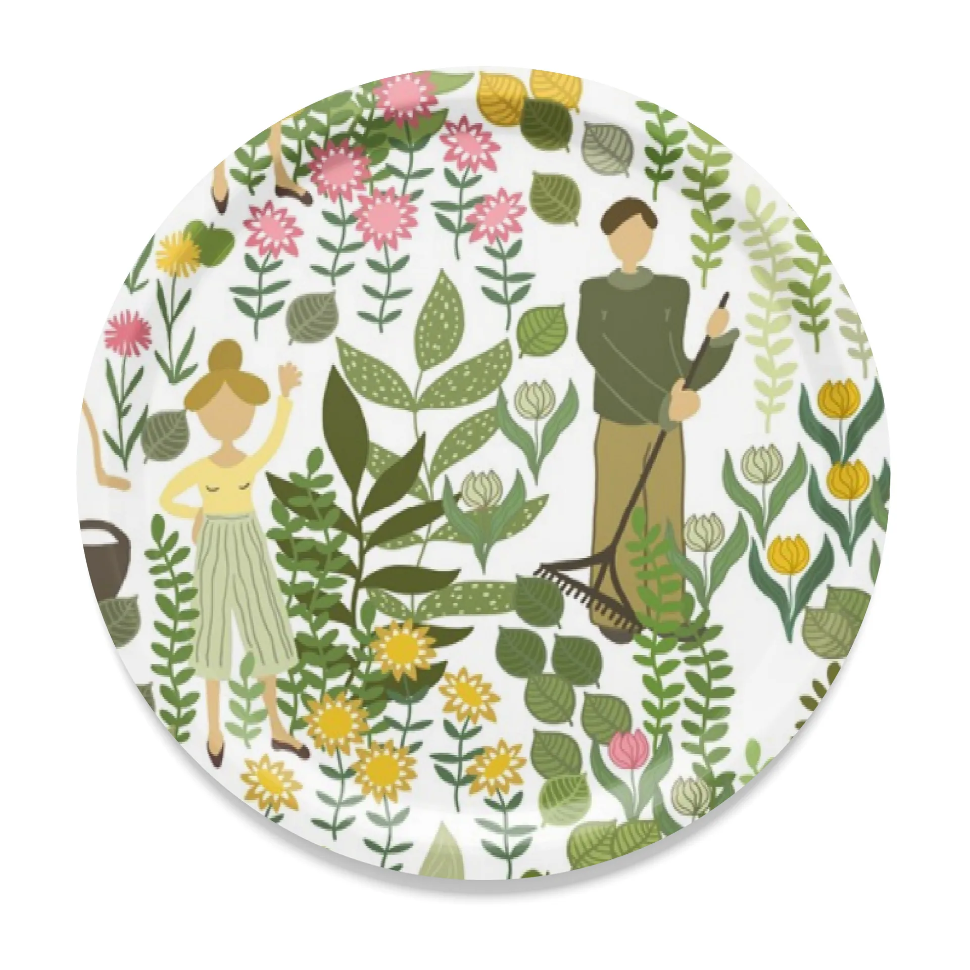 Plateau rond Trädgård Ø31 cm, Vert Arvidssons Textil