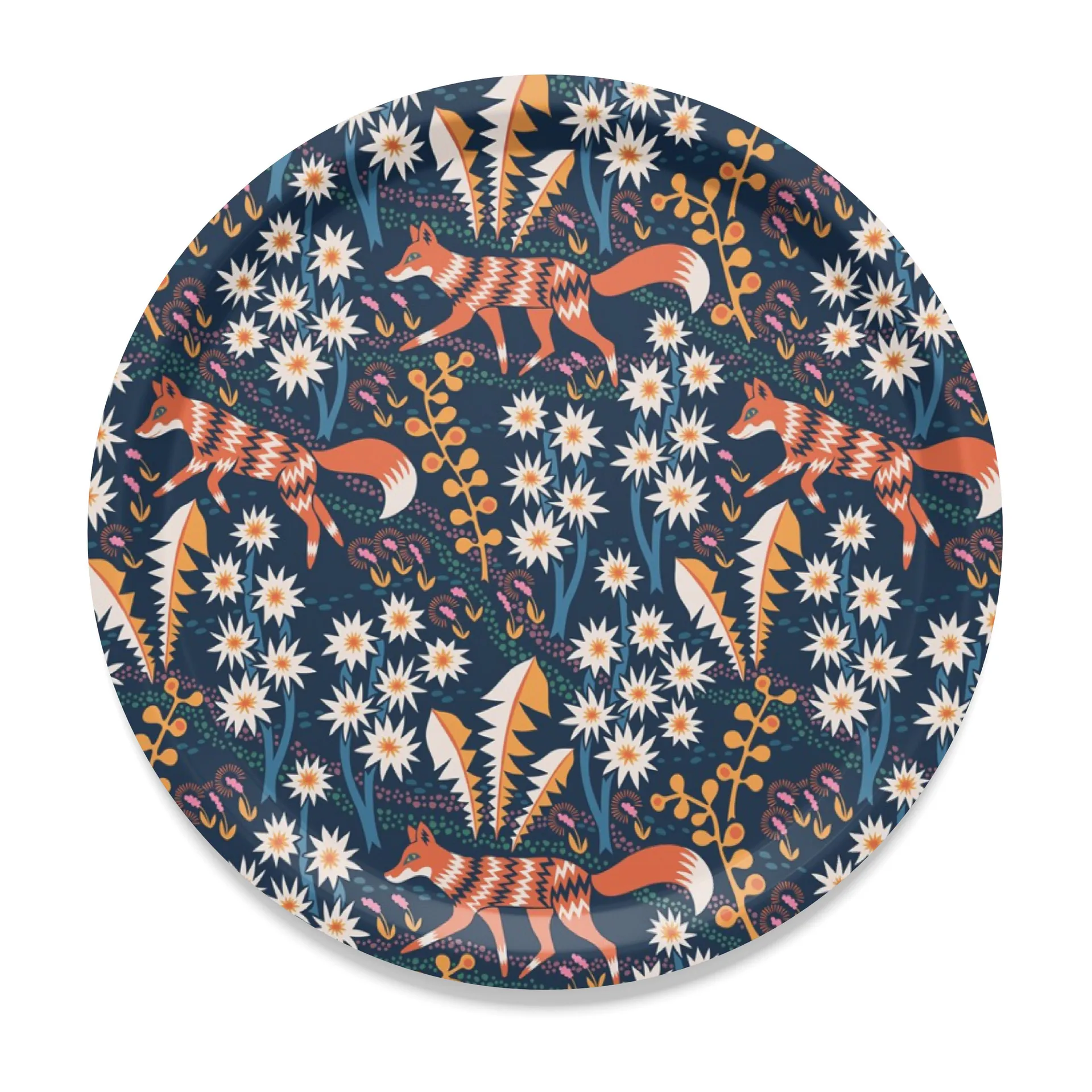 Plateau Stjärnspeja Ø31 cm, Bleu foncé Arvidssons Textil