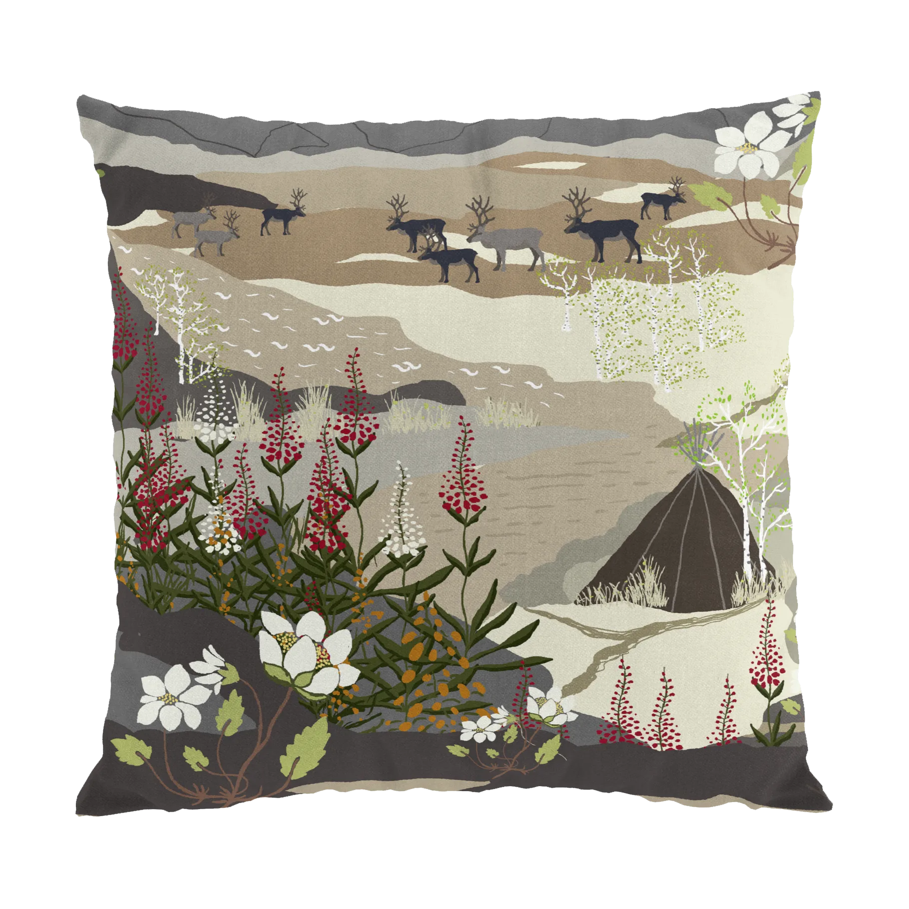 Taie Fjällvandring 47x47 cm, Beige Arvidssons Textil