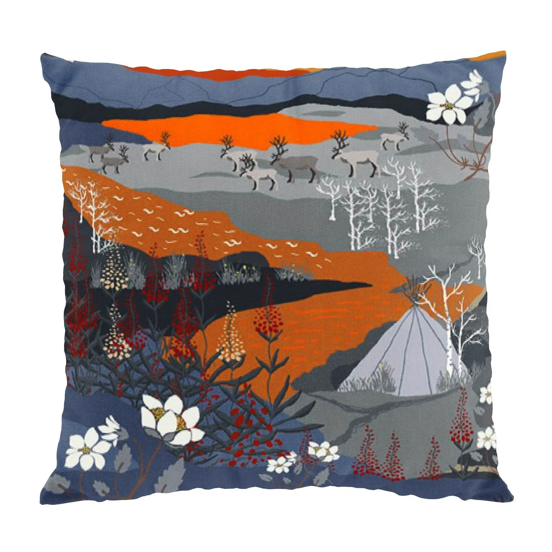 Taie Fjällvandring 47x47 cm, Orange Arvidssons Textil