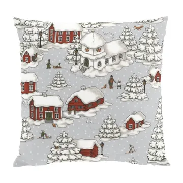 Taie Timmerbyn 47x47 cm - Gris-rouge - Arvidssons Textil