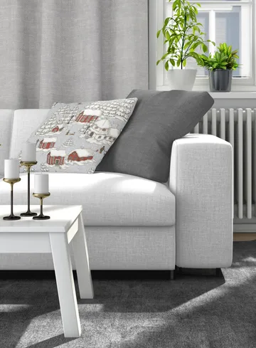 Taie Timmerbyn 47x47 cm - Gris-rouge - Arvidssons Textil