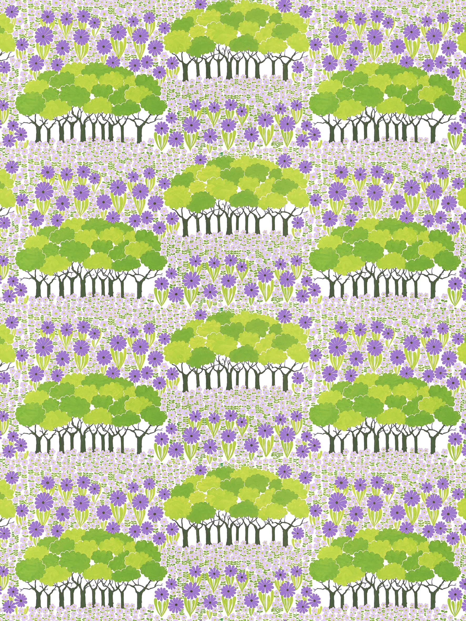 Tissu Allé, Vert-violet Arvidssons Textil