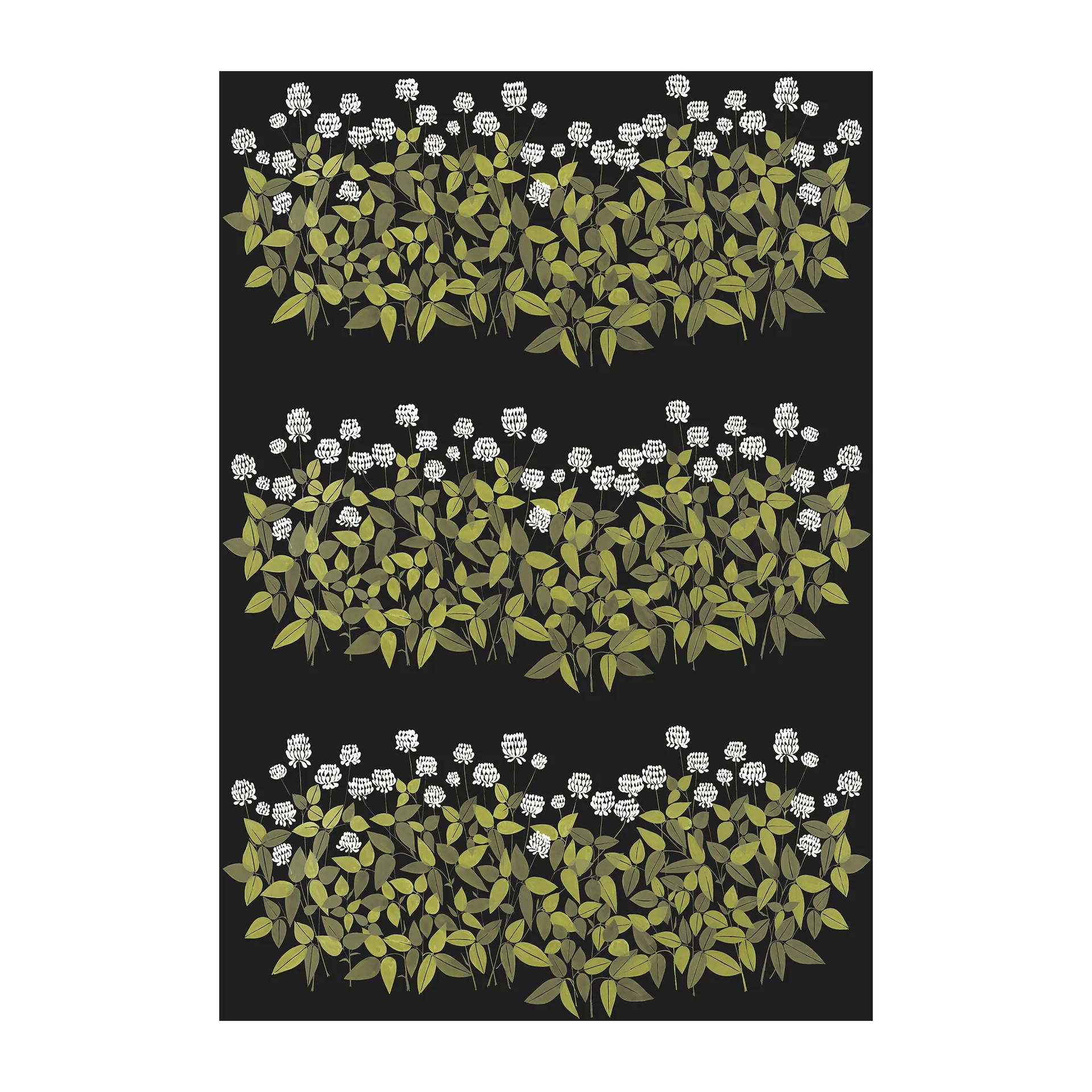 Tissu Ängsmark, Vert-noir Arvidssons Textil