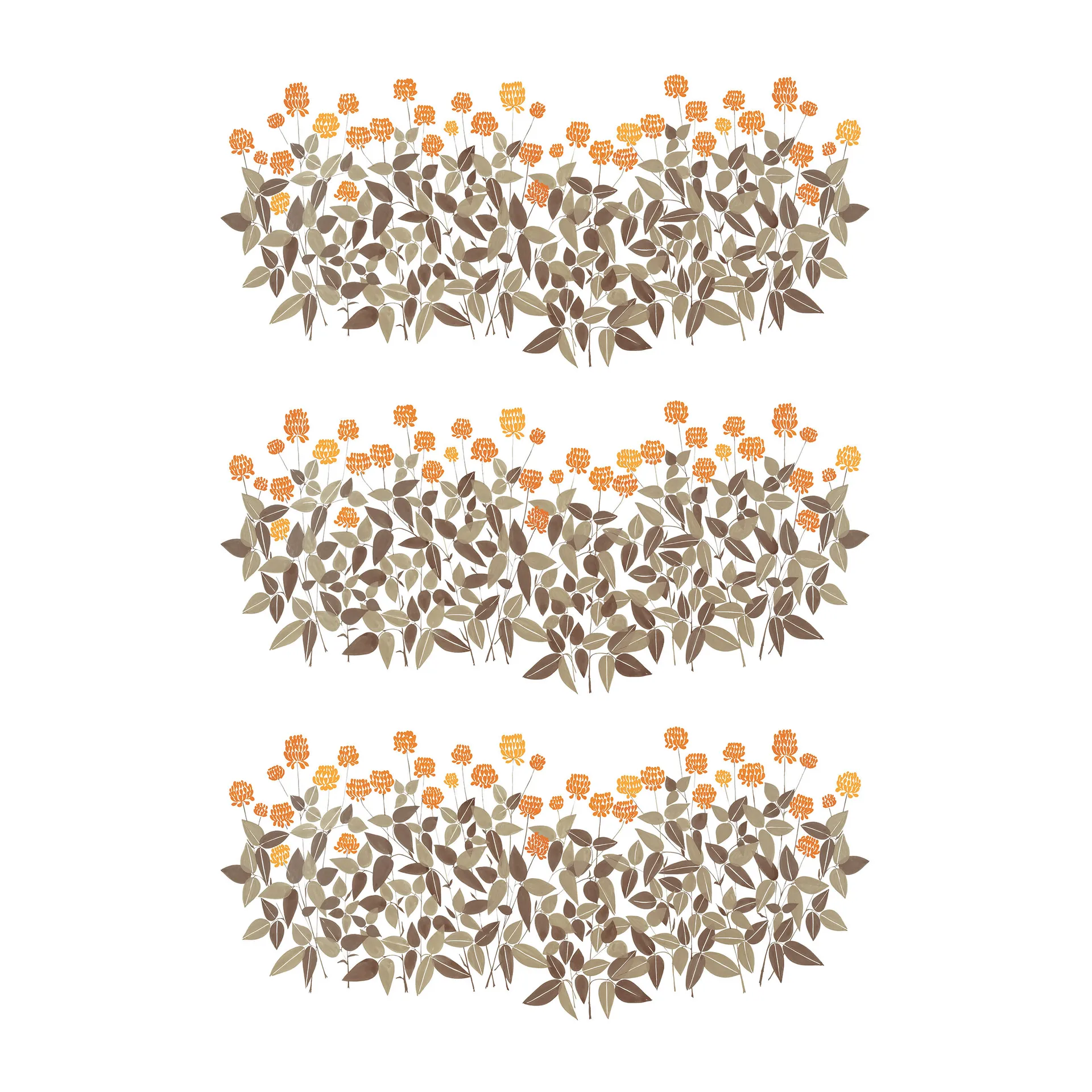 Tissu Ängsmark, Vert-orange Arvidssons Textil