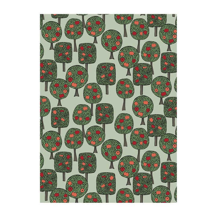 Tissu Äppelskogen - Vert-rouge - Arvidssons Textil