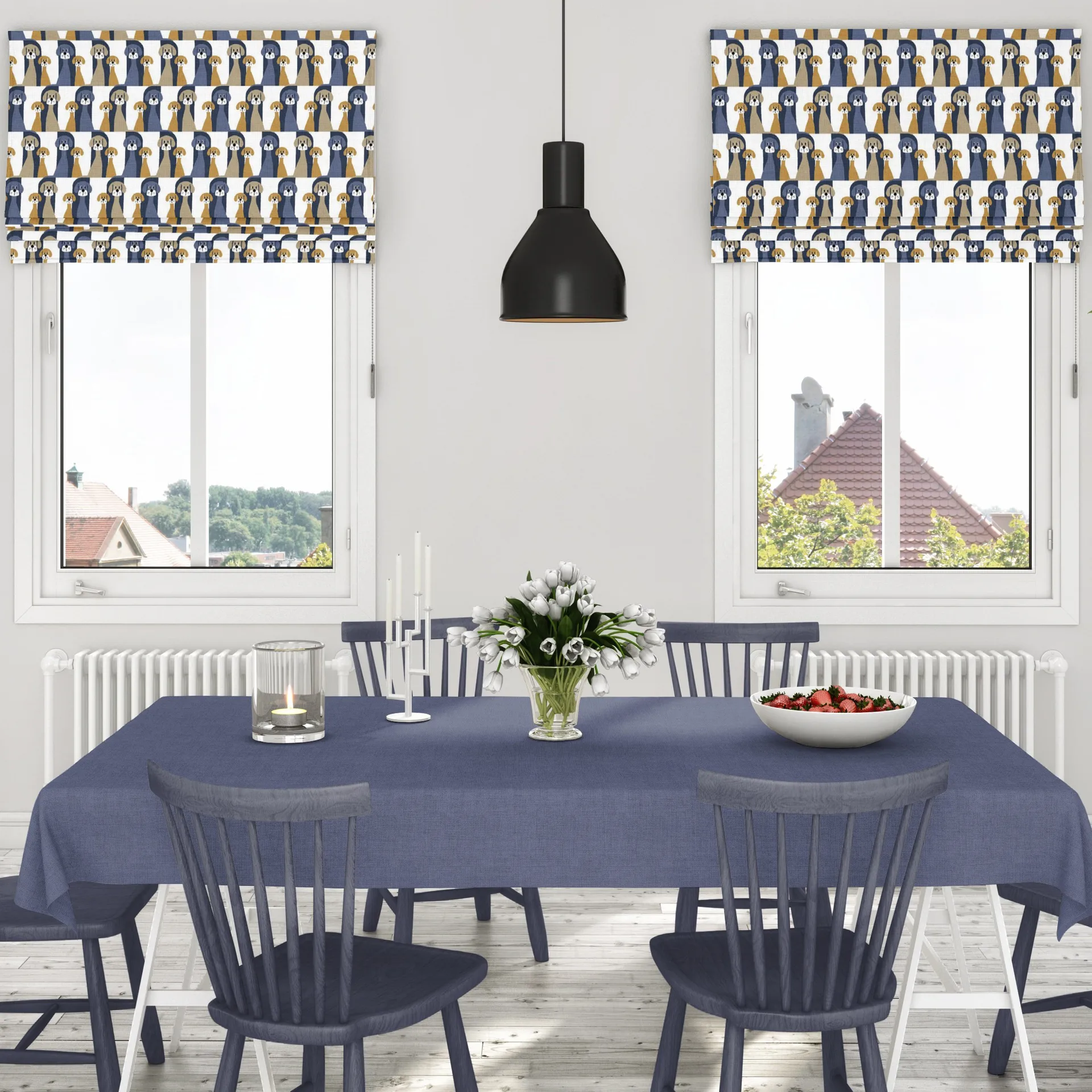 Tissu Buster, Bleu-beige Arvidssons Textil