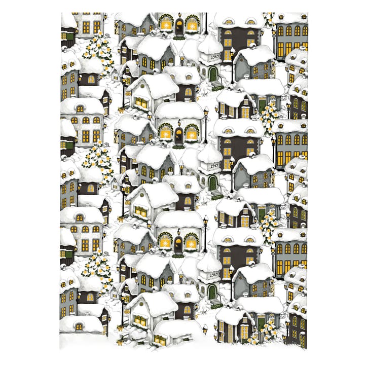 Tissu de Noël Lyckeby  - Gris-blanc - Arvidssons Textil