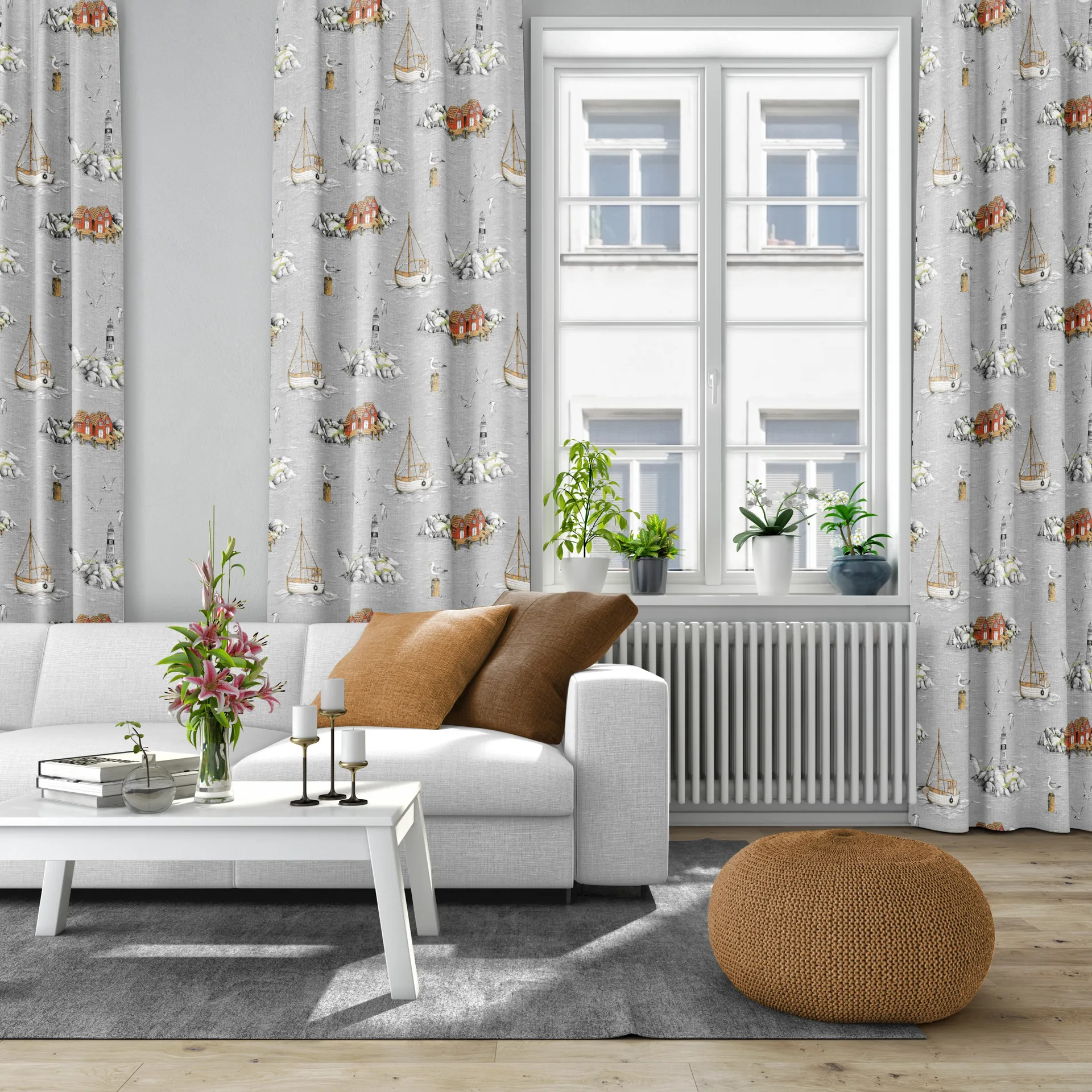 Tissu Fiskeskär, Gris Arvidssons Textil