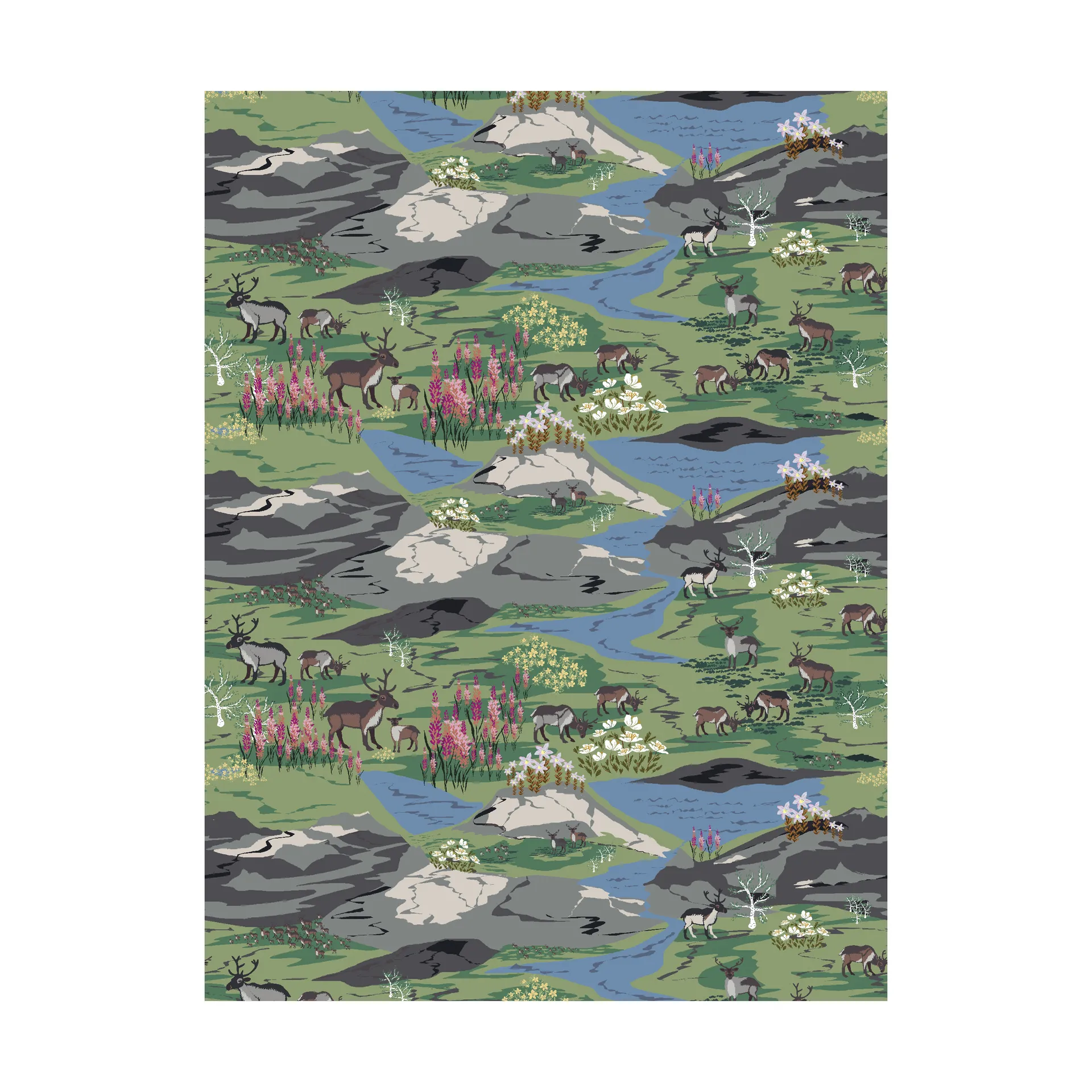 Tissu Fjällängar, Vert Arvidssons Textil